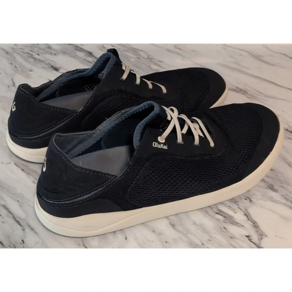 OluKai Moku Pae Trench Blue Slip‎ On Low Top Fishing Sneakers Men's Size 13